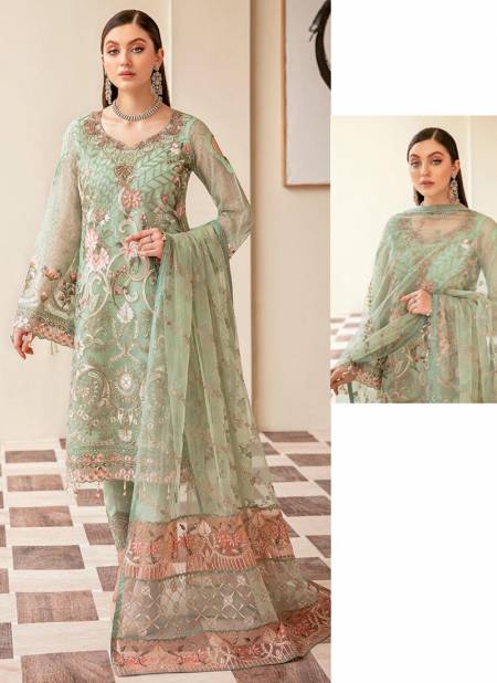 Green Colour Ramsha Hit Vol 2 New Designer Fox Georgette Salwar Suit Collection 133